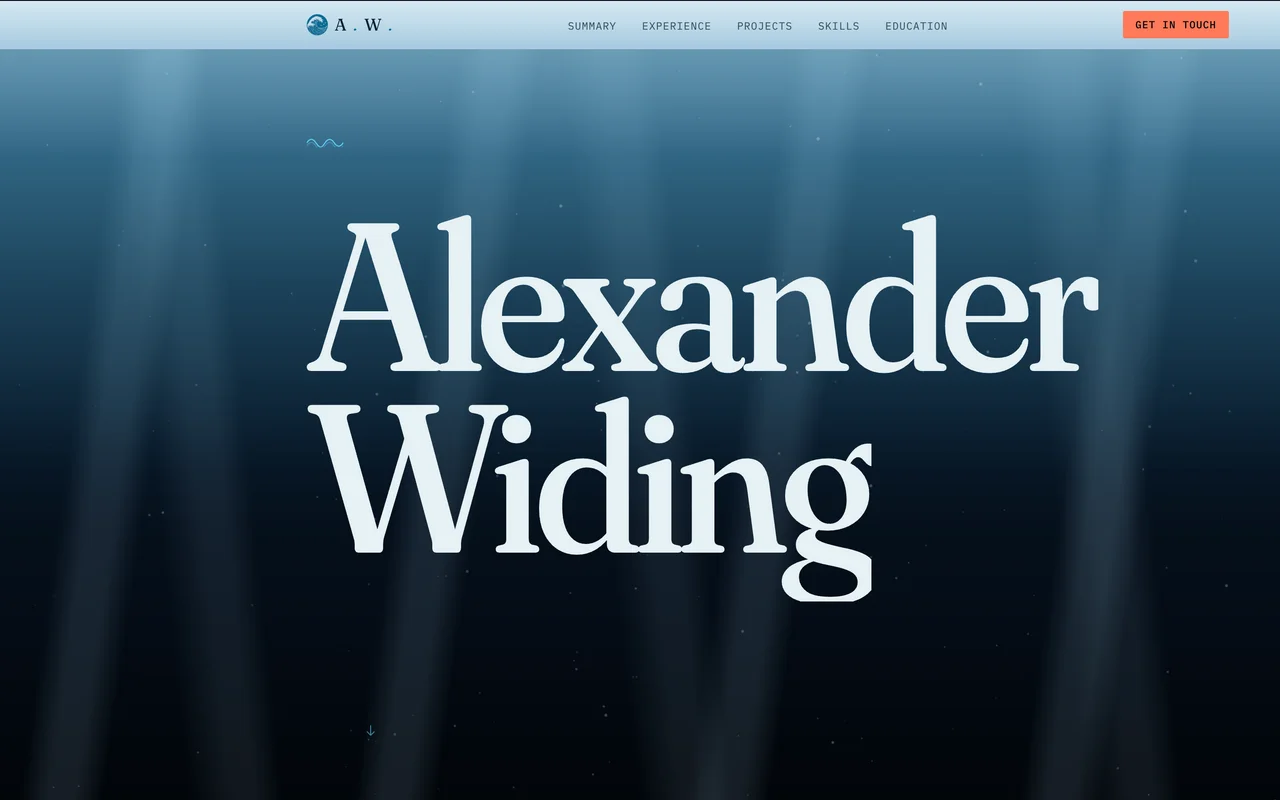 Screenshot of widing.dev